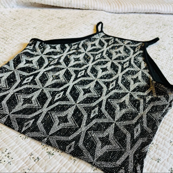 Sparkly Retro High Necked Tank Crop | EUC Size M - Picture 5 of 8